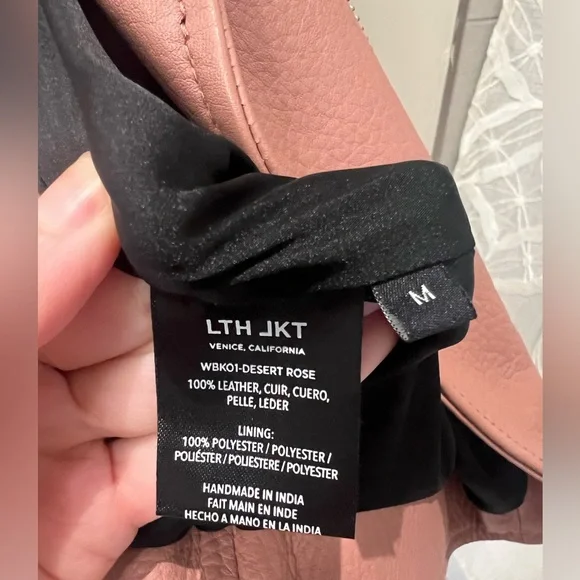 LTH JKT KAS Modern Biker Jacket Medium in Dusty Rose